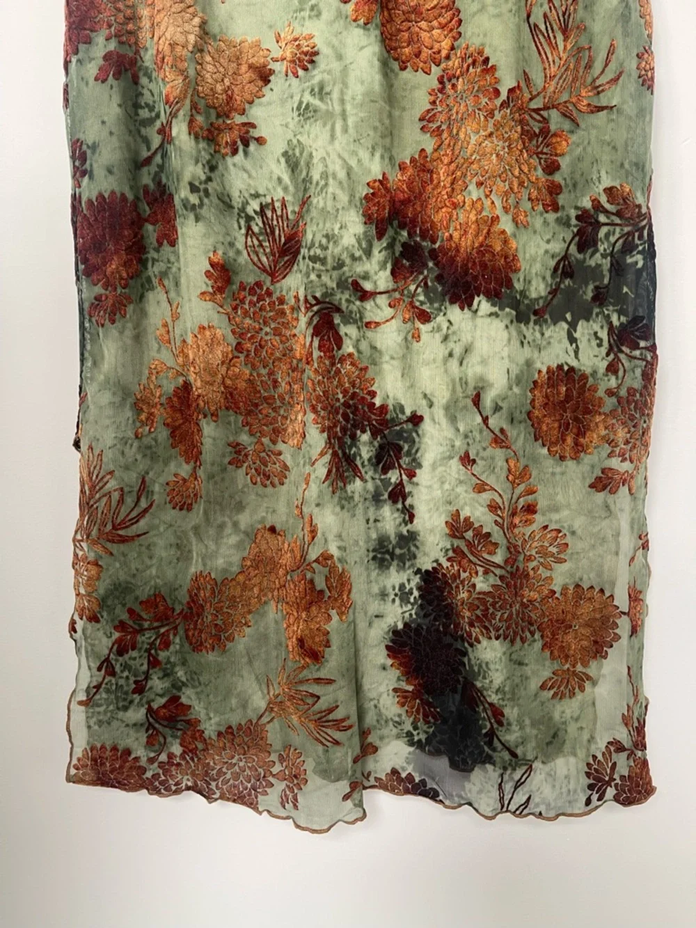 DISTURBIA | Rosaleigh Mesh Flocked Velour Midaxi Dress Whimsigoth Fairy Grunge - Picture 9 of 9